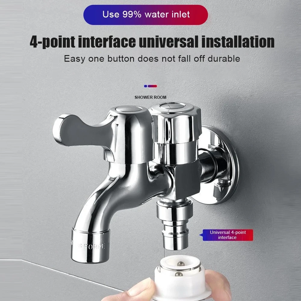 Washing Machine Faucet Double Head Brass Tap Machine Mop Pool Taps Outdoor Garden Bibcock Bidet Faucet Bathroom Accessories 5