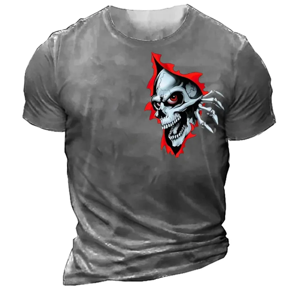 

Skull Men's T-Shirt 3d Print Skull Men's Clothing T Shirt For Men Vintage Casual Tops Daily Summer Fashion Short Sleeve