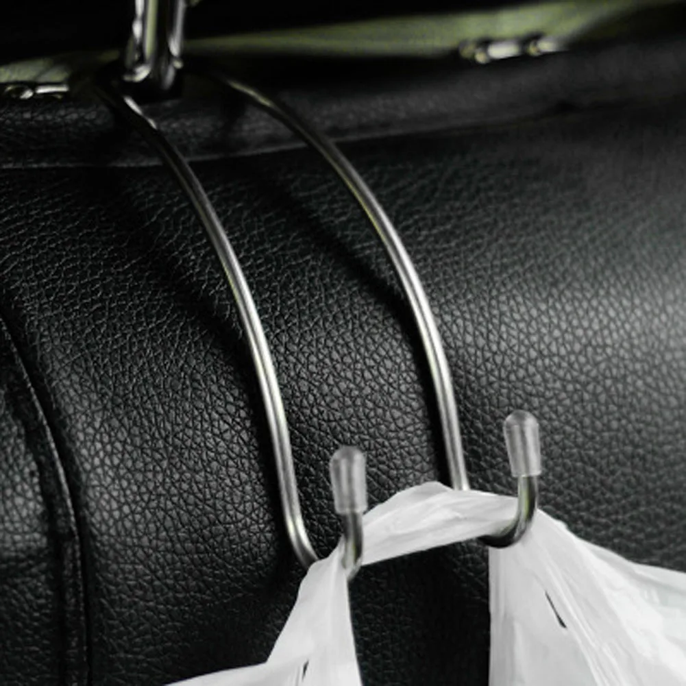 

Car Hook Auto Back Seat Storage Hook Stainless Steel Double Hook Behind Car Seat Auto Inside Storage Holder Hook Accessories