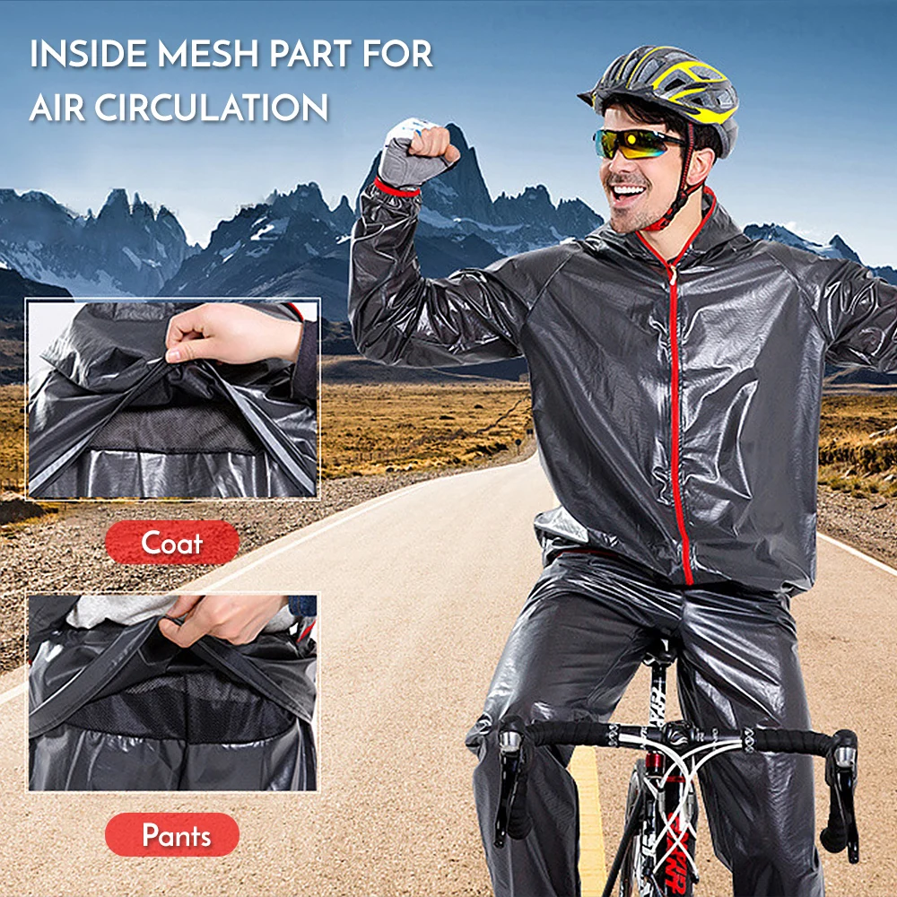 Conjunto de impermeables para hombre y mujer, traje reflectante Impermeable con capucha para ciclismo, montar bicicleta y acampar _ - AliExpress Mobile