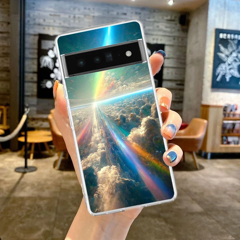 Earth Stars Space Design Soft Silicone Clear TPU Phone Case