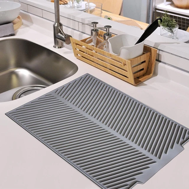 Silicone Sink Protector Mats Dish Drying Mat Counter Protector for Kitchen  Utensils and Dishes(Gray) - AliExpress