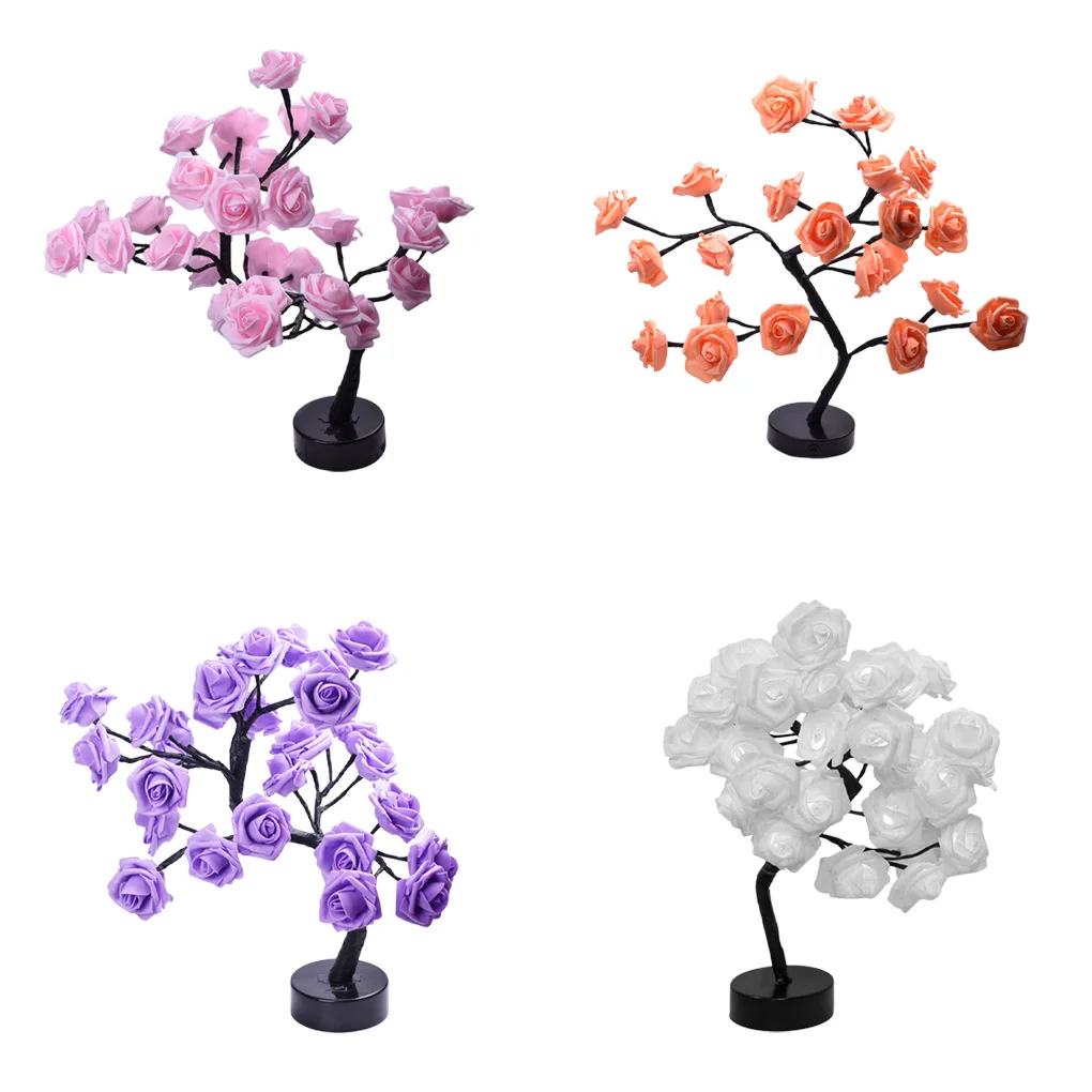 

Rose Tree Nightlight Table Light Lamp Living Room Lighting Decor Pink