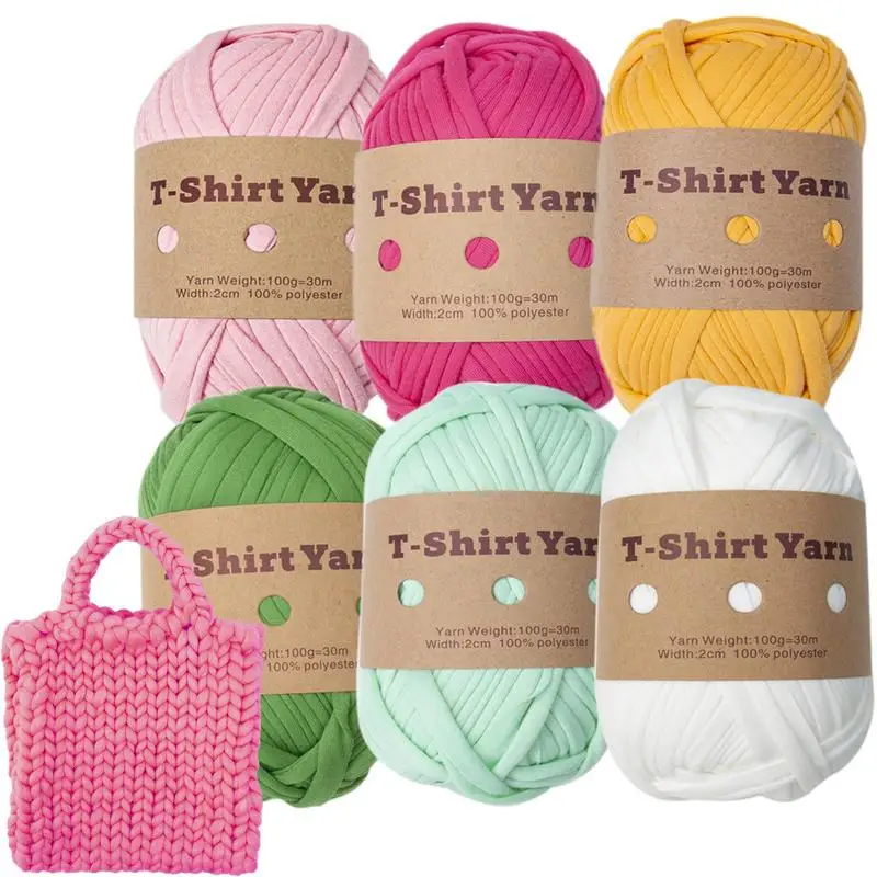 

Пряжа для вязания крючком из полиэстера и пряжи для вязания крючком 6 различных цветов подарок для любителей рукоделия 6 шт. слегка эластичная