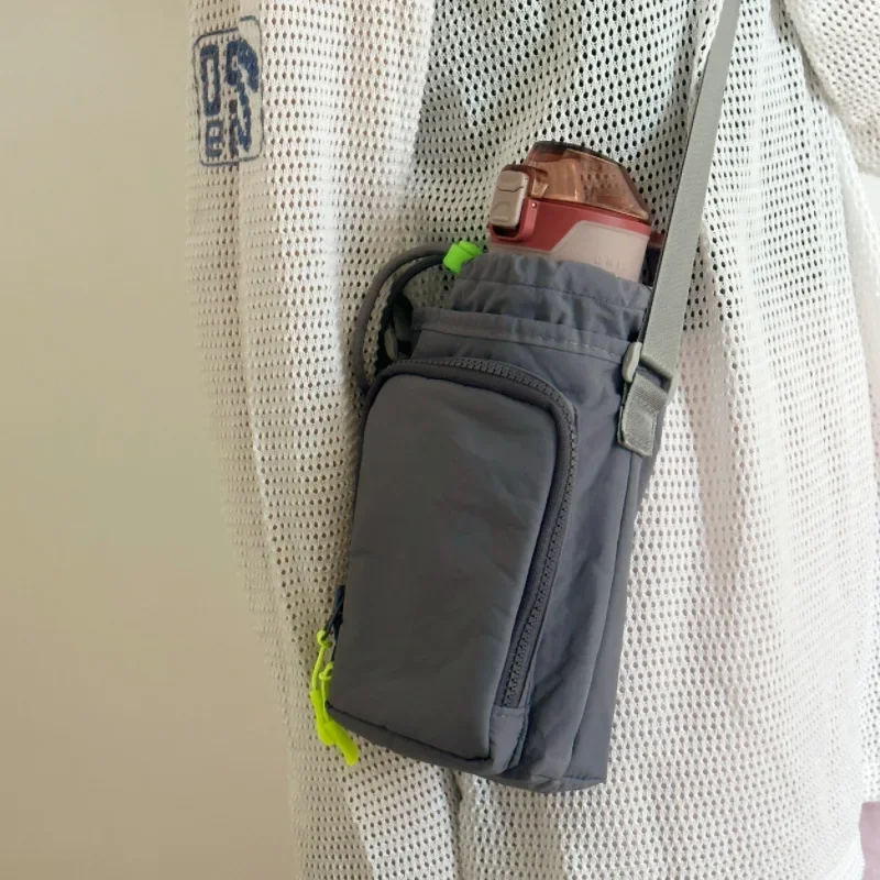 Single shoulder kettle bag, phone bag, waterproof yoga bag, sports outdoor portable bag, drawstring slanted back small bag