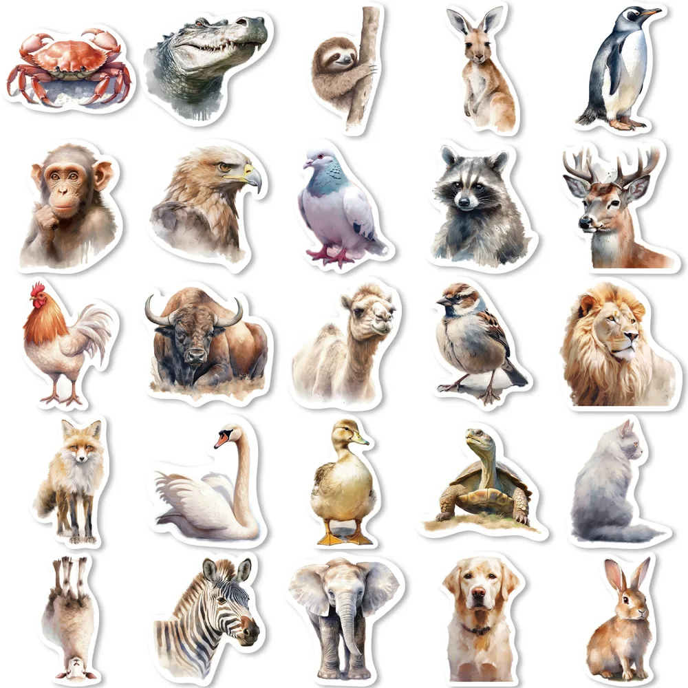 10/30/50PCS Cute Cartoon Zoo Wild Animals Stickers Label DIY Stationery Notebook Luggage Car Laptop Sticker Classic Toy images - 6