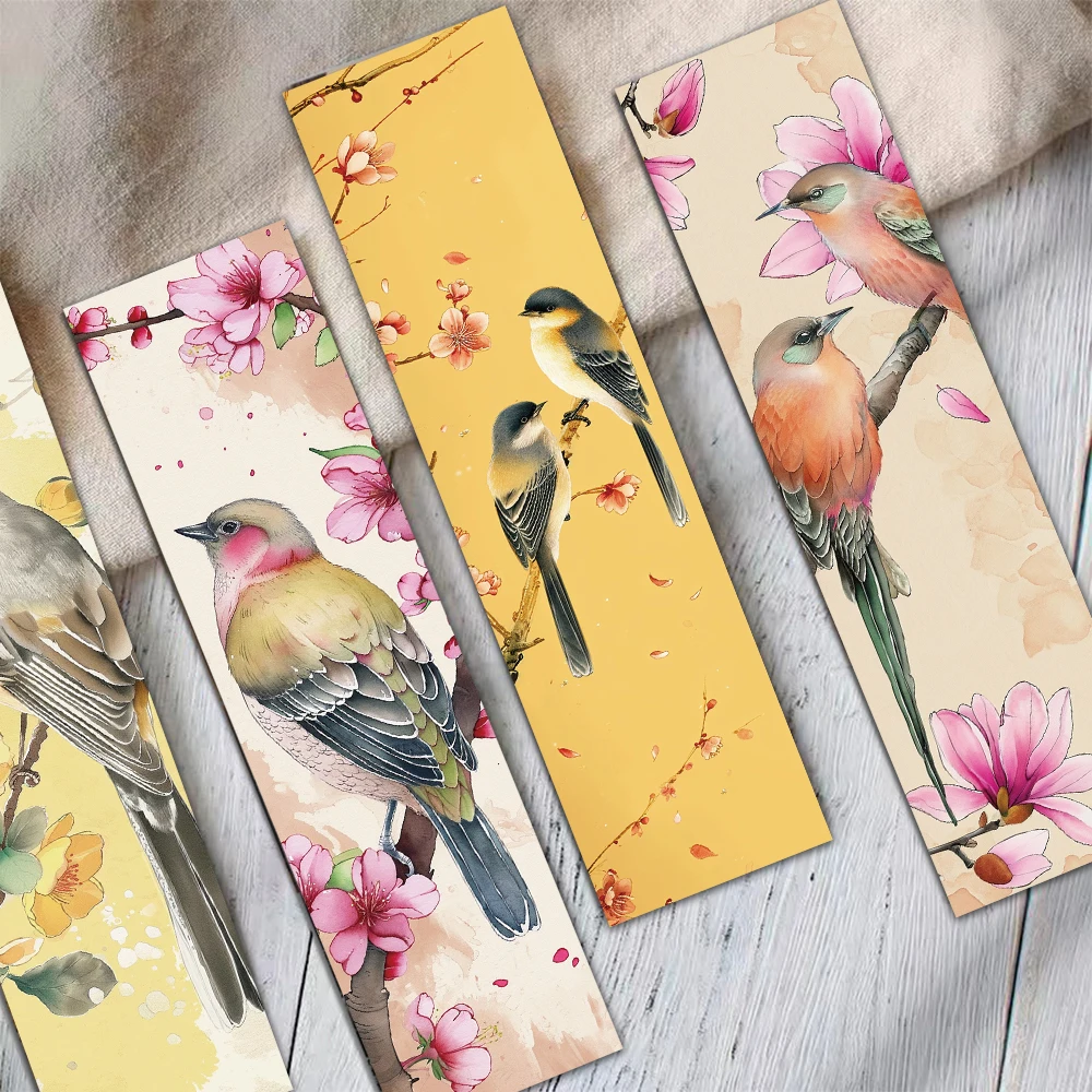 30pcs Cute Bird Bookmark Magpie Sparrow Swallow Cartoon Decoration Reading Book Page Annotation Book Students Use Paper Cards