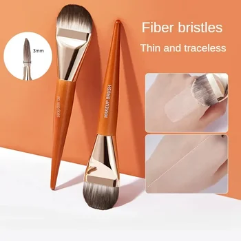 Pennello Professionale per Trucco a Testa Piatta, Pennello Ultra Sottile per Fondotinta e Correttore, Pennello per Fondotinta Liquido, Pennello per Base Viso, Strumenti per il Make-up