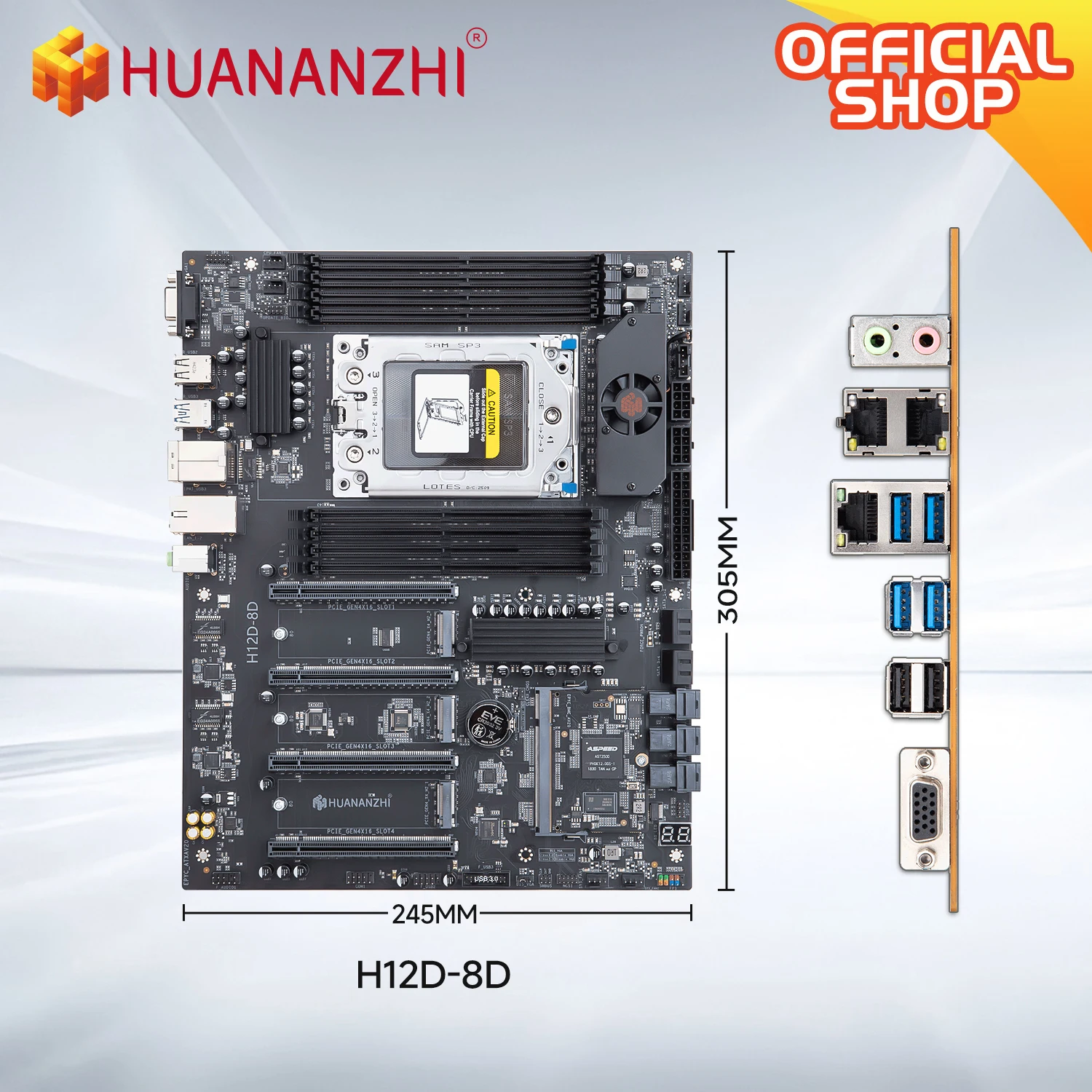 HUANANZHI H12D 8D AMD Motherboard with AMD EPYC 7K62 BMC module