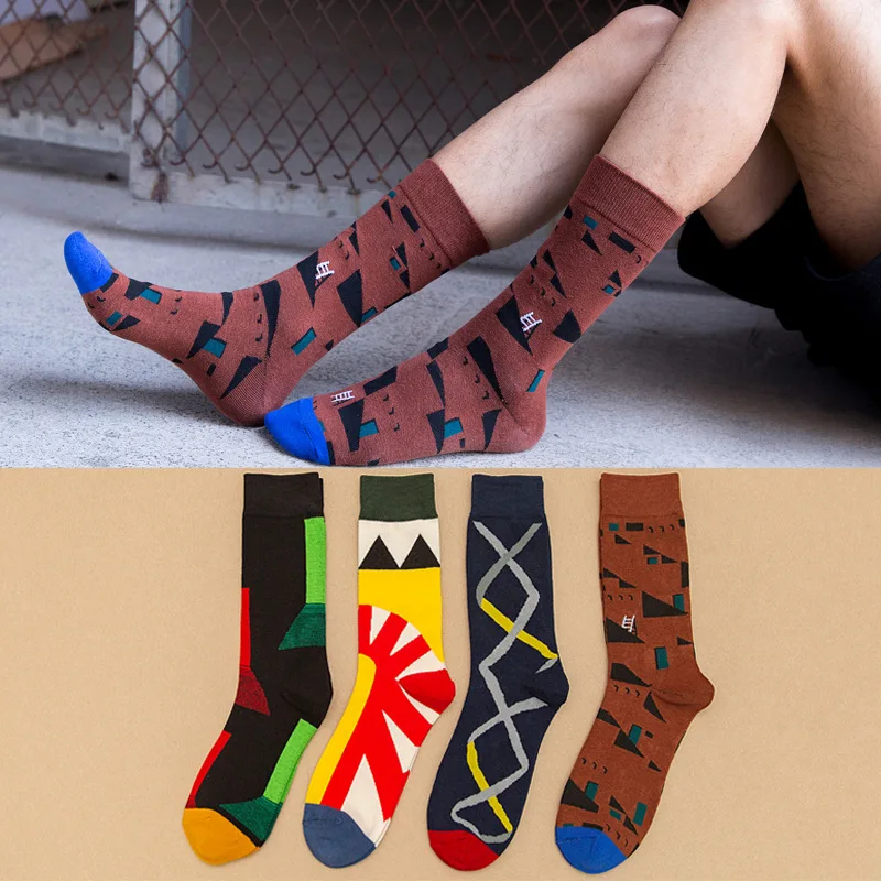 

Fashion Hip Hop Mens Socks Cotton British Style In High Tube Happy Socks Men Autumn Gifts for Men 177
