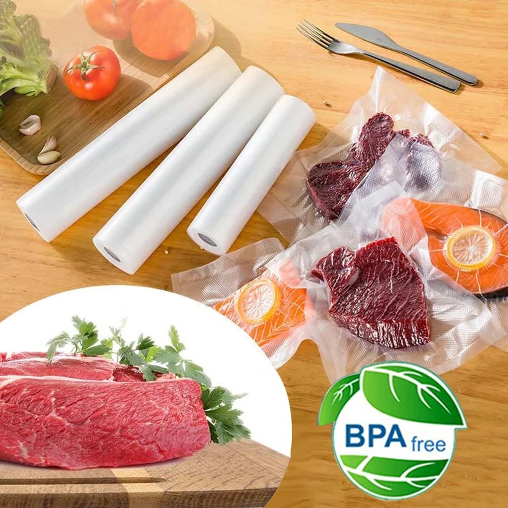Vacuum Packaging Bags Roll Food Vacuum Bags Vacuum Sealer Bags for Food Vacuum Storage Bags 500cm/Rolls Vacuum Packed Bags Rolls 4