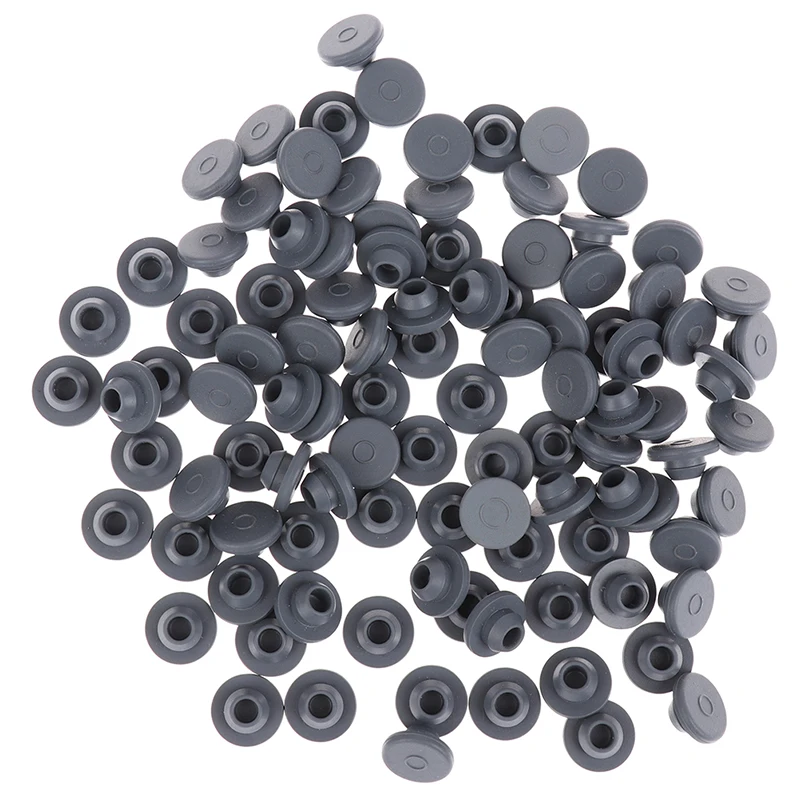 100Pcs Rubber Stoppers Self Sealing Injection Ports Inoculation Medical For 13mm Glass Bottles Vials Opening Sealing Organizer 2