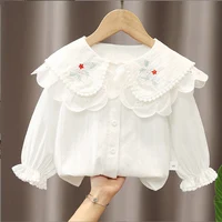 Spring fall newborn Girl Baby Clothes 1 year Birthday Princess Embroidered Shirt tops for Girl Baby clothing Shirts blouse coats 1