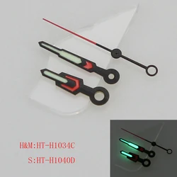 Enhanced Luminous Green Watch Hands (Black Red Red)