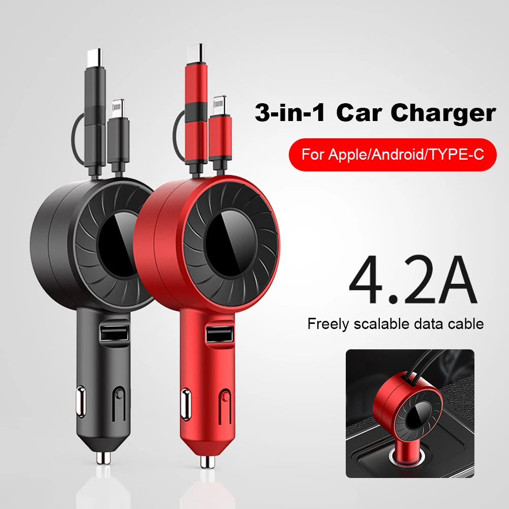 Retractable Car Charger for Micro USB