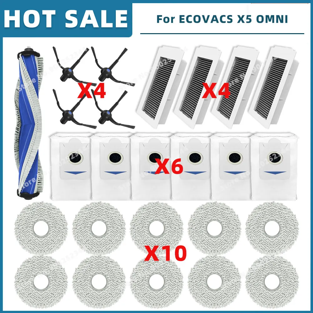 30-teiliges Ersatzteile Set Für Ecovacs Deebot X5 Omni - Bürsten, Filter, Pads