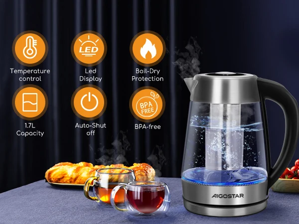 Aigostar Hervidor De Agua Medio Litro Hervidor Con Control De