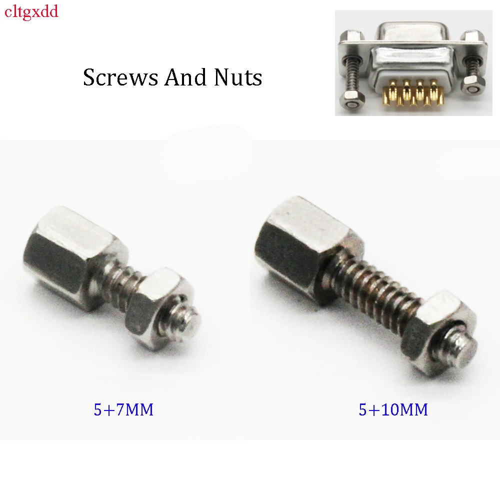 

cltgxdd 10 sets of hex head spacer screws DB9 DB15 DB25/DB37 hex head screws and nuts Serial connector screws 5+7mm/5+10mm