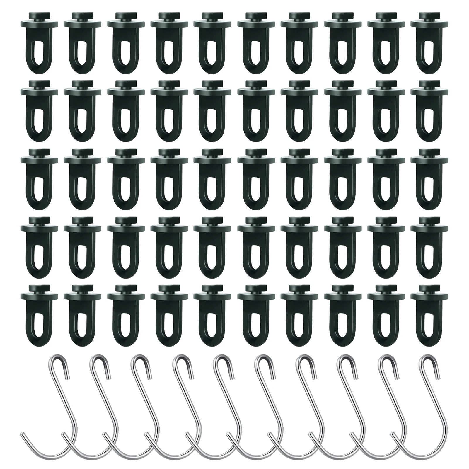 

50pcs With Hooks Green Greenhouse Clips Plastic Pots Hanging Shading Insulation Flower Hanger Fastener Extender Corner Reusable