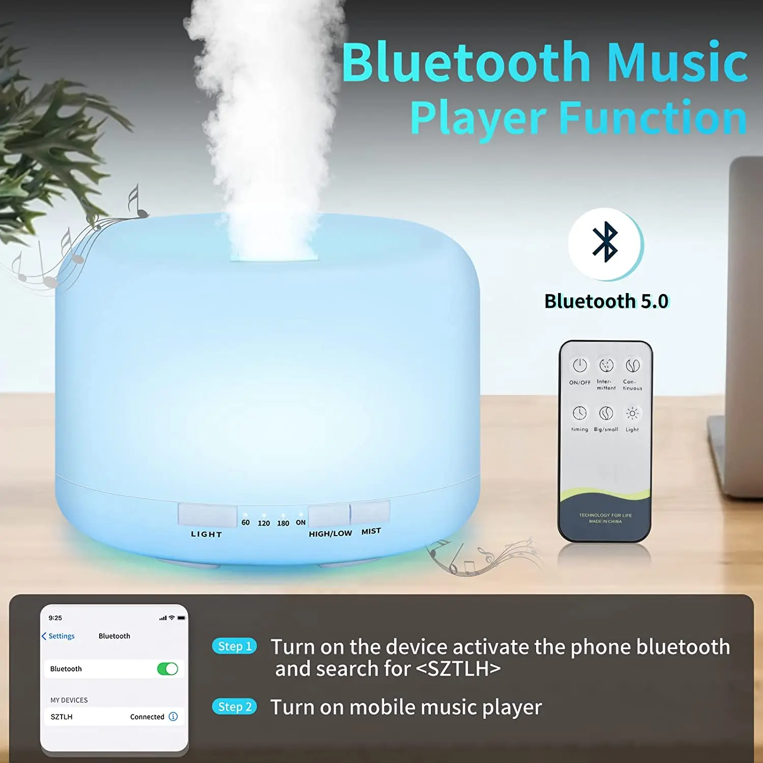 Air Aroma Diffuser Ultrasonic Humidifier Home Electric Aromatherapy Essential Oil Aroma Diffuser 7Color LED Light