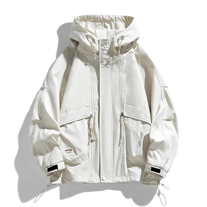 Männer Jacke Mäntel Wind breaker Trench Overs ize 6xl 7xl 8xl plus Größe Kapuze wasserdicht schwarz Bomber Camping lose dünne Soft shell – Detail 14