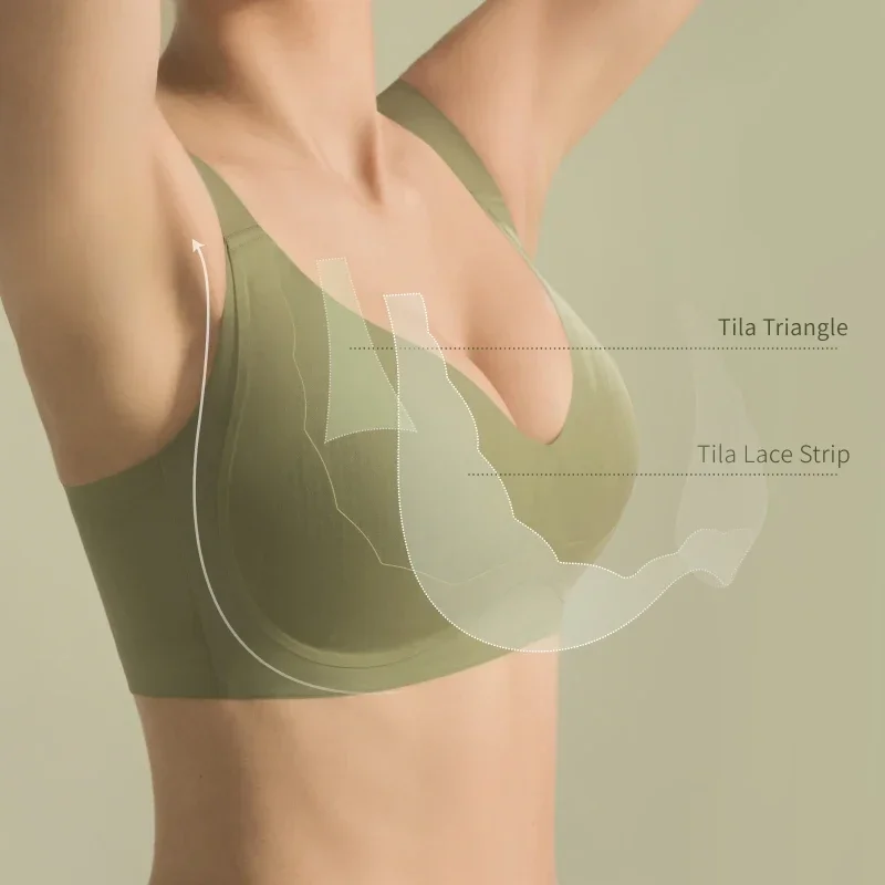 SUJIIN Plus Size Bras for Women Comfortable Wireless Push Up Full-Coverage Soft Support Bra for Large Breasts Bralettes MX219 - Image 4