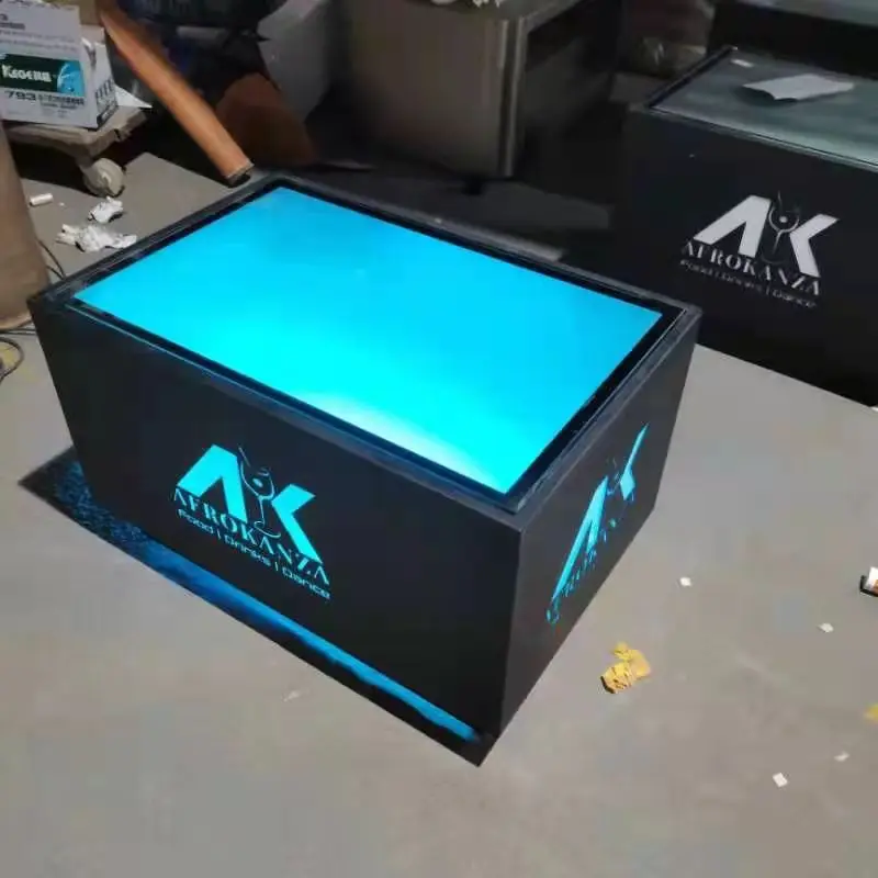 Custom bar furniture nightclub/ktv/night club/led cube table customize hookah lounge furniture led Coffee Table