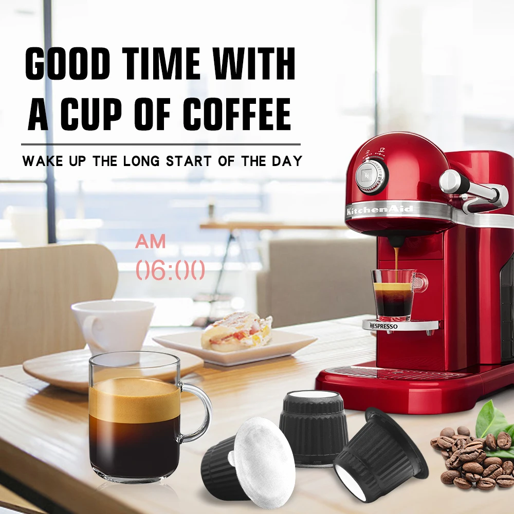 50/100 Set Vuoti Monouso Per Nespresso E Coperchi In Alluminio Adesivi Guarnizioni Per Capsule Nespresso Fai Da Te Proprio Caffè