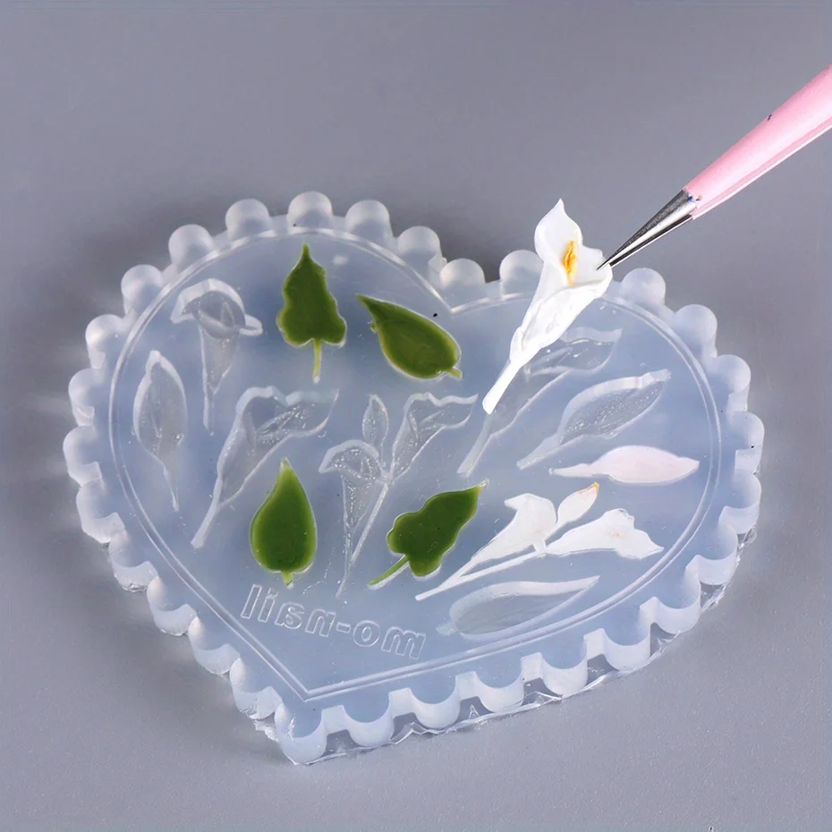 1pc Silicone Nail Carving Mold Rose Flower 3D Acrylic Nail Art Decorations Stamping Plates DIY Manicure Nail Accessories Tools 5