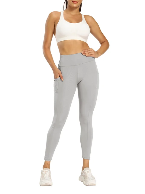 Thick High Waist Yoga Pants with Pockets, Tummy Control Workout