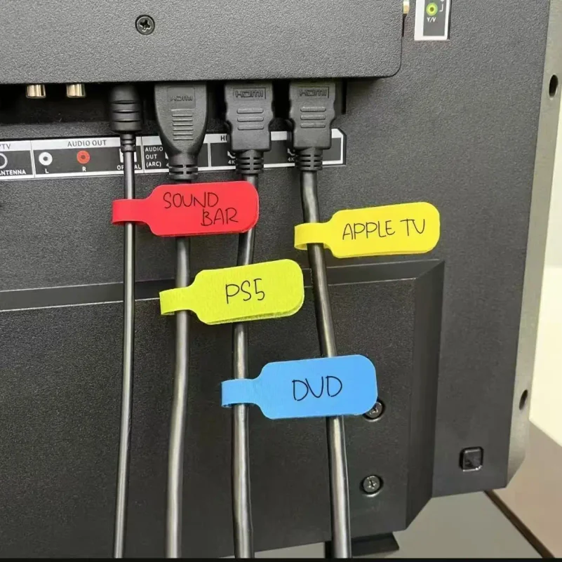 케이블 마킹, 정리 및 식별을 위한 20/30/50 컬러 케이블 타이, 내구성이 뛰어나고 사용하기 쉽고, 필기 가능합니다.