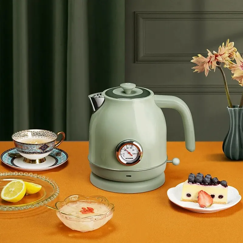 Electric Kettle Retro Style Boiling Water Household Stainless Steel Multifunctional QCOOKER