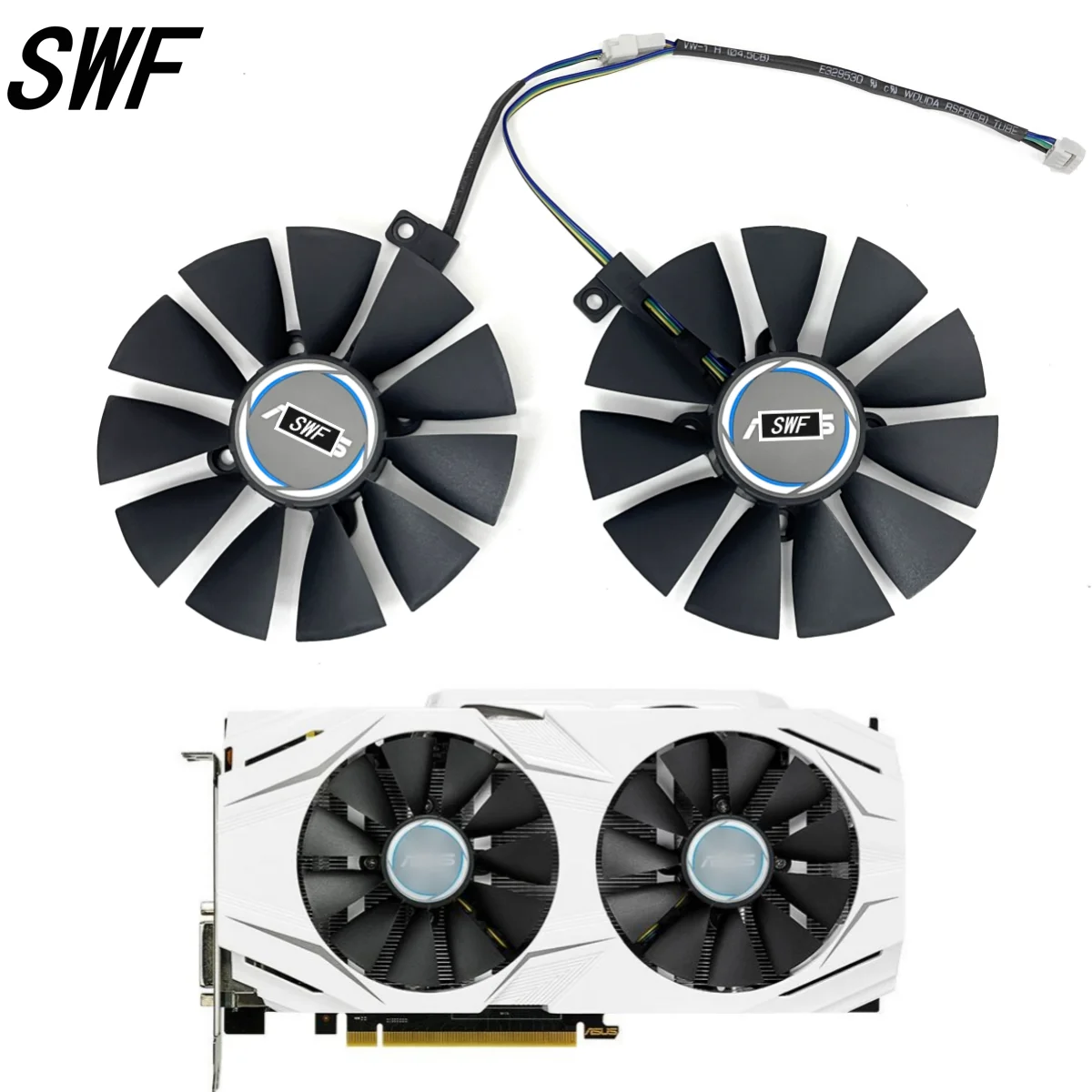 Ventilador de Refrigeração para Asus Placa Gráfica Pld09210s12hh Gtx1060 Gtx1070 Fdc10u12s9-c T129215su T129215su 87 mm Novo
