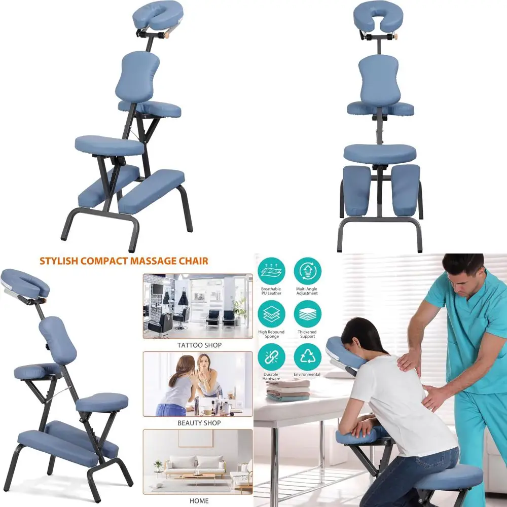 Portable Blue Foam Massage Chair with Face Cradle