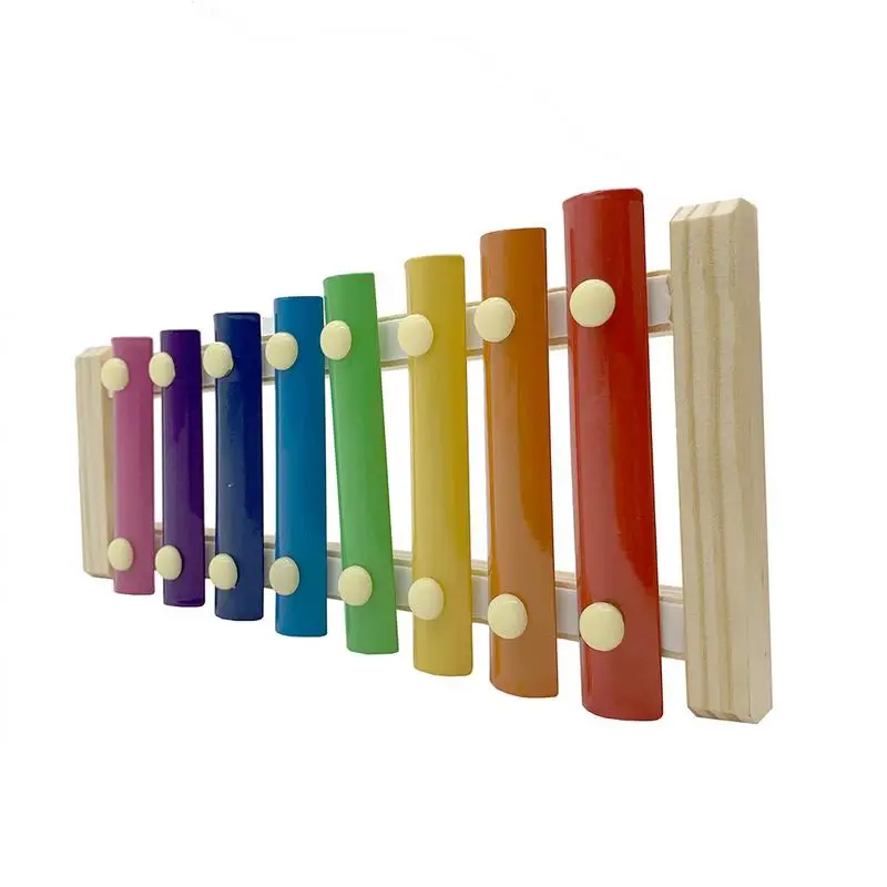 

Colorful Bird Xylophone Toy Chicken Pecking Toy Wood Xylophone Toy With 8 Metal Keys Chicken Coop Pecking Toy Rainbow Color Pet
