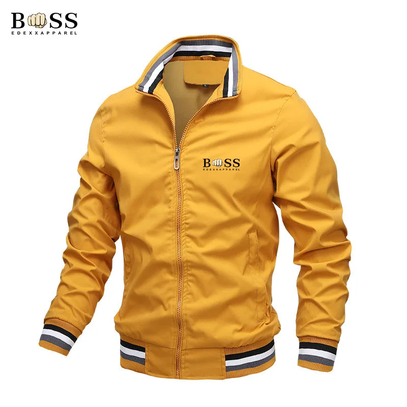 2024 New Spring And Autumn Season Men's Standing Collar Casual Zipper Jacket Outdoor Sports Coat Men's Windproof Jacket