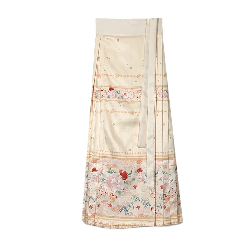 Daily Hanfu Women's Horse-Face Skirt Skirt One Piece Waist-High Ruqun Spring and Autumn National Style Elements