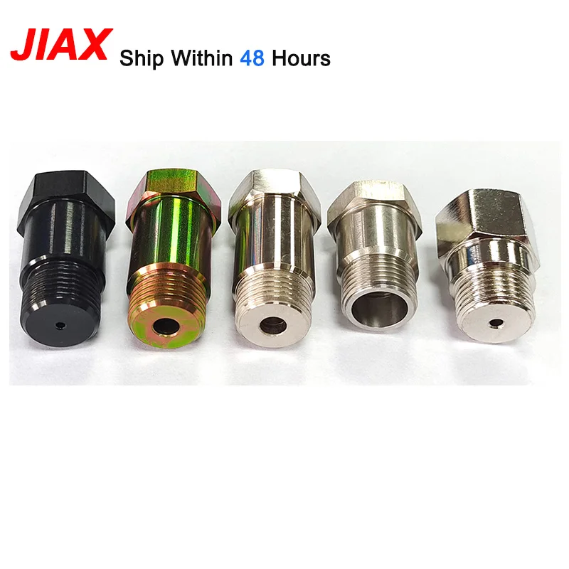JIAX Car Modification New O2 Oxygen Sensor adapter steel Angled Extension Connector M18x1.5 spacer CEL Fix