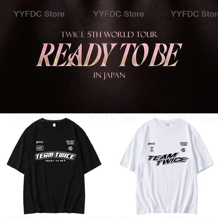 

Футболка командная дважды, одежда для фанатов READY TO BE ONCE, женские и мужские летние хлопковые топы Kpop, корейская мода, популярная футболка с коротким рукавом