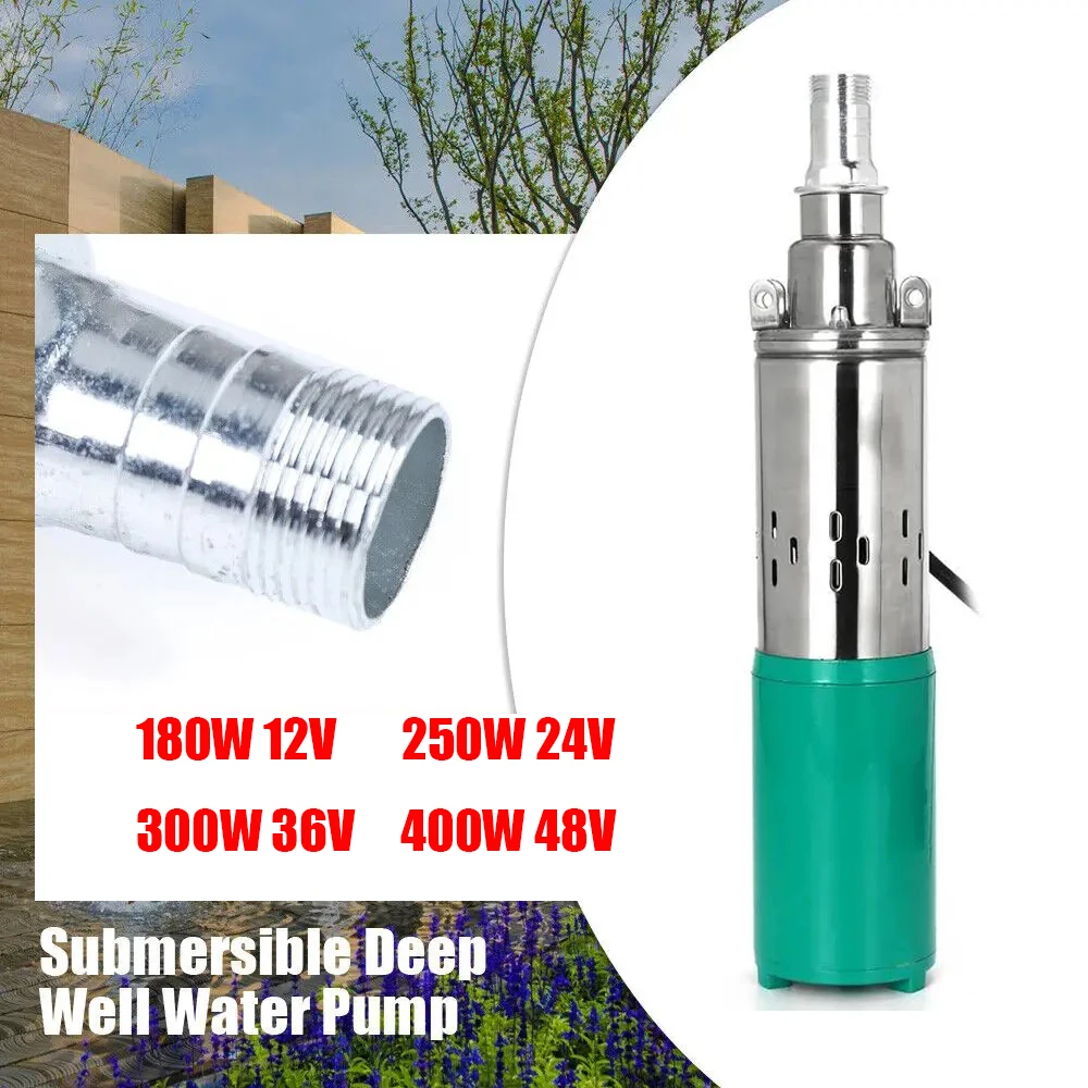 12V/24/48V High Lift 40m Solar Water Pump High Pressure Deep Well Pump Submersible DC Pump Garden Home Agricultural Irrigation