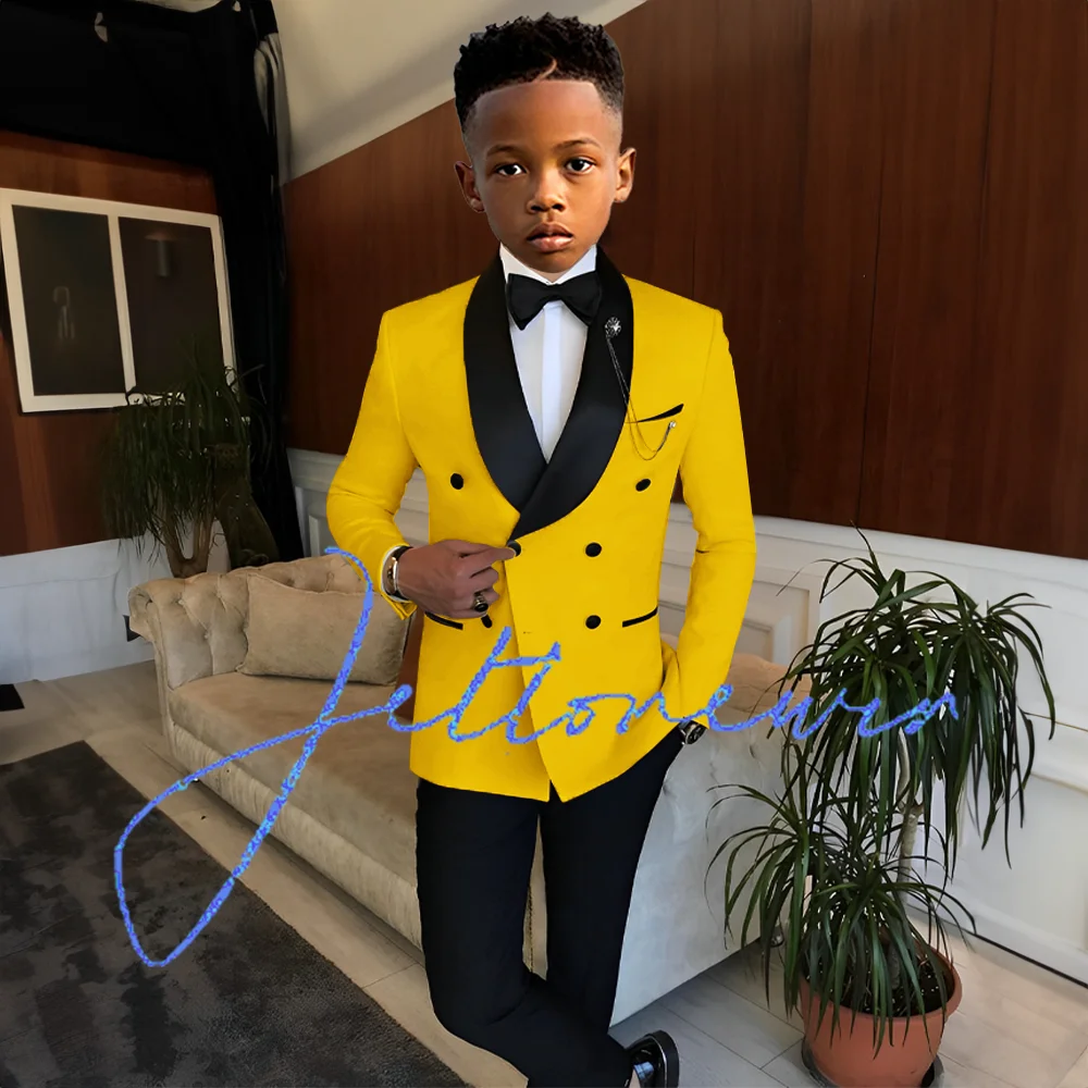 Boys Formal Suit Set Suit for Boys Double Breasted Blazer Wedding Tuxedo 2 Piece Suit Formal Party Dress Kids Jacket Pants