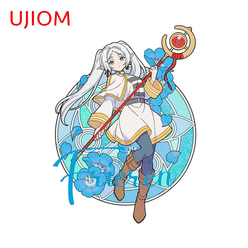 UJIOM 13cm &times; 9.5cm Frieren Beautiful Wall Sticker Fashionable Cartoon Style Veneer Decals Amusing Kitchen Cupboard Chambre