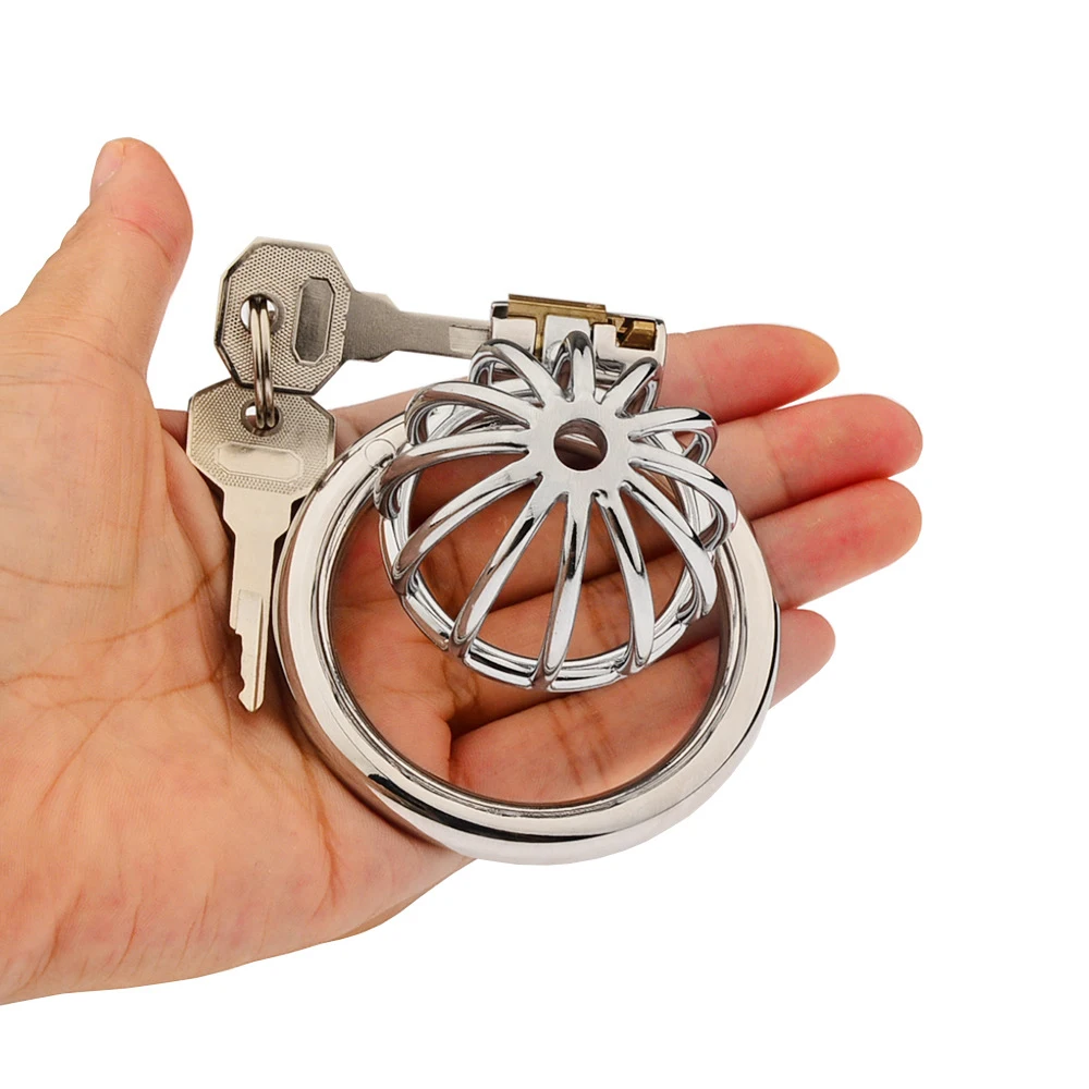 Male Small Chastity Cage Steel Chastity Device Penis Cage Cock Ring With Metal Lock Sex Toys For Men Gay BDSM Sissy