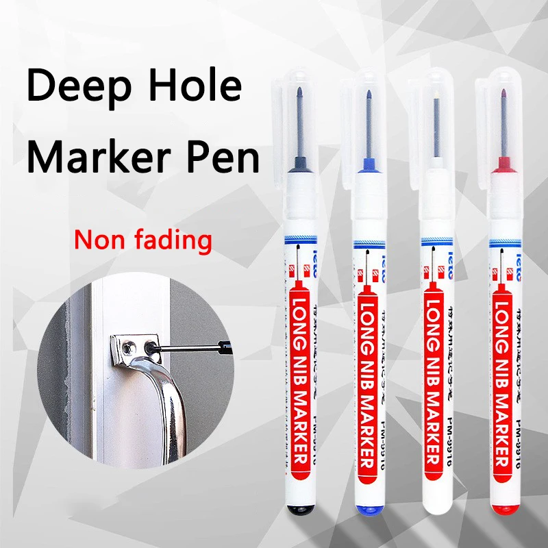 Long Nib Head Markers for Metal Perforating Pen, Waterproof, Bathroom,  Woodworking Decoration, Multi-Purpose, 20mm, 6Pcs Set