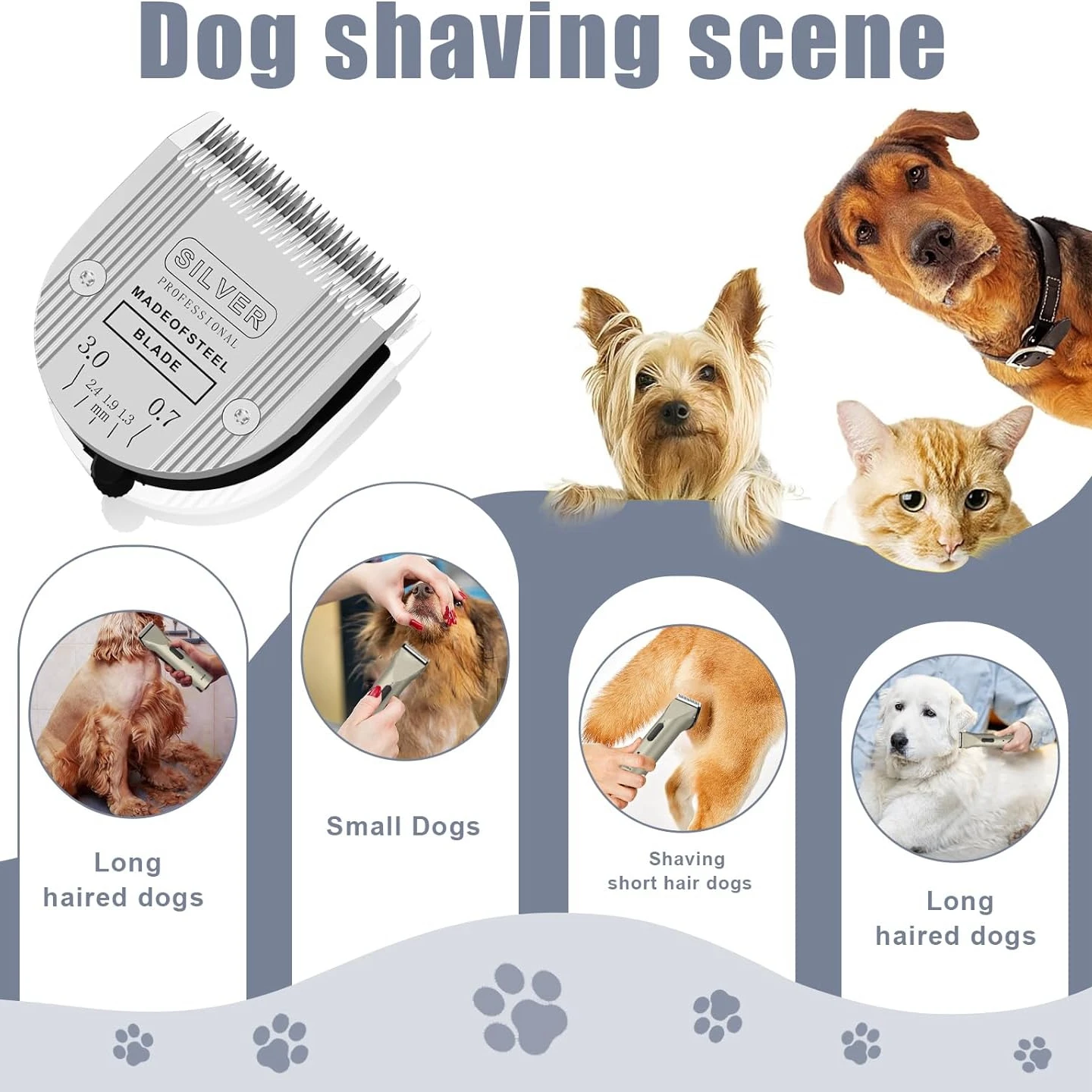 Electric Hair Trimmer Barber Hair Clipper Blade Pet Grooming Clipper Electric Shaver Blades Pet Dog Horse Hair Trimmer Detachable 5in1 Replacement Blade For Wahl Clippers Arcos Bravura,Chromado,Creativa,Figura,Motion