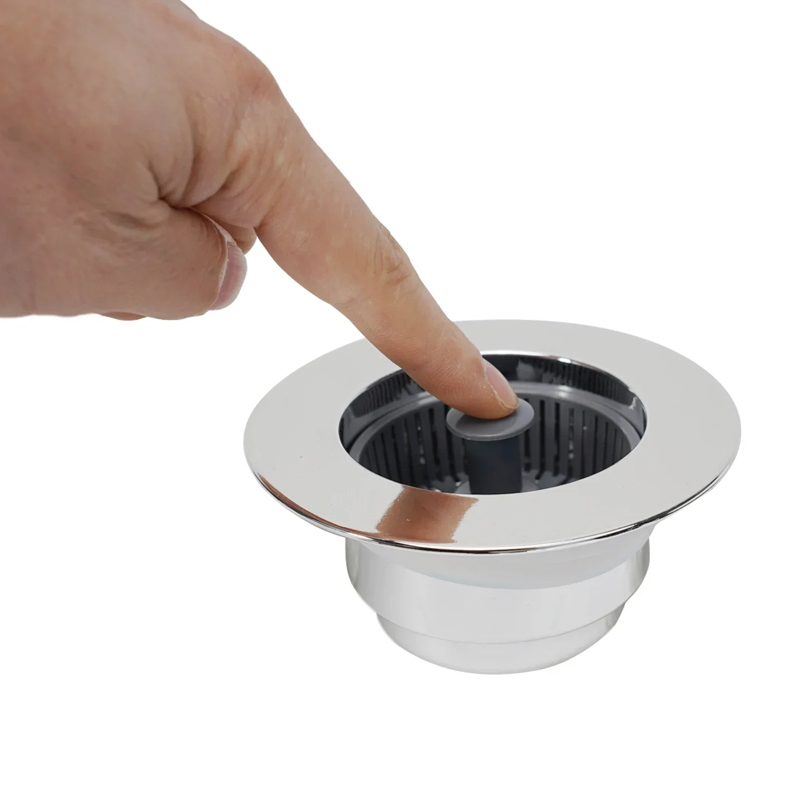 Description Picture 6 of itemKitchen Filter Sink 3 In 1 Pop Up ABS Silver Plated Sink Strainer Drain Basket Stopping Blockage Bouncing Core Leak-proof Plug