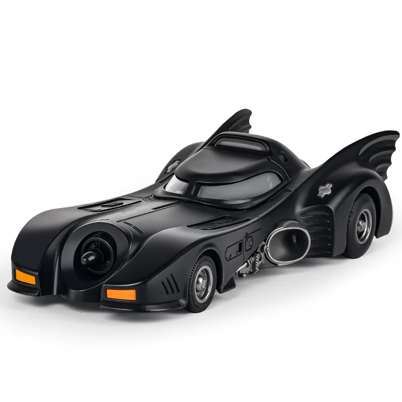 Hot 1:24 Scale Super Heroes Vehicle Diecast Car 1989 Batmobiles Metal Model Light And Sound Pull Back Alloy Toys WIth Spray