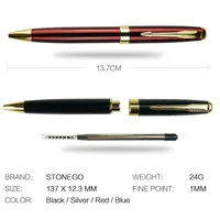 STONEGO Metal Ballpoint Pen, Black Ink Medium Point 1.0mm Smooth Writing Retractable Ball Point Pen Business Signature Pen 3