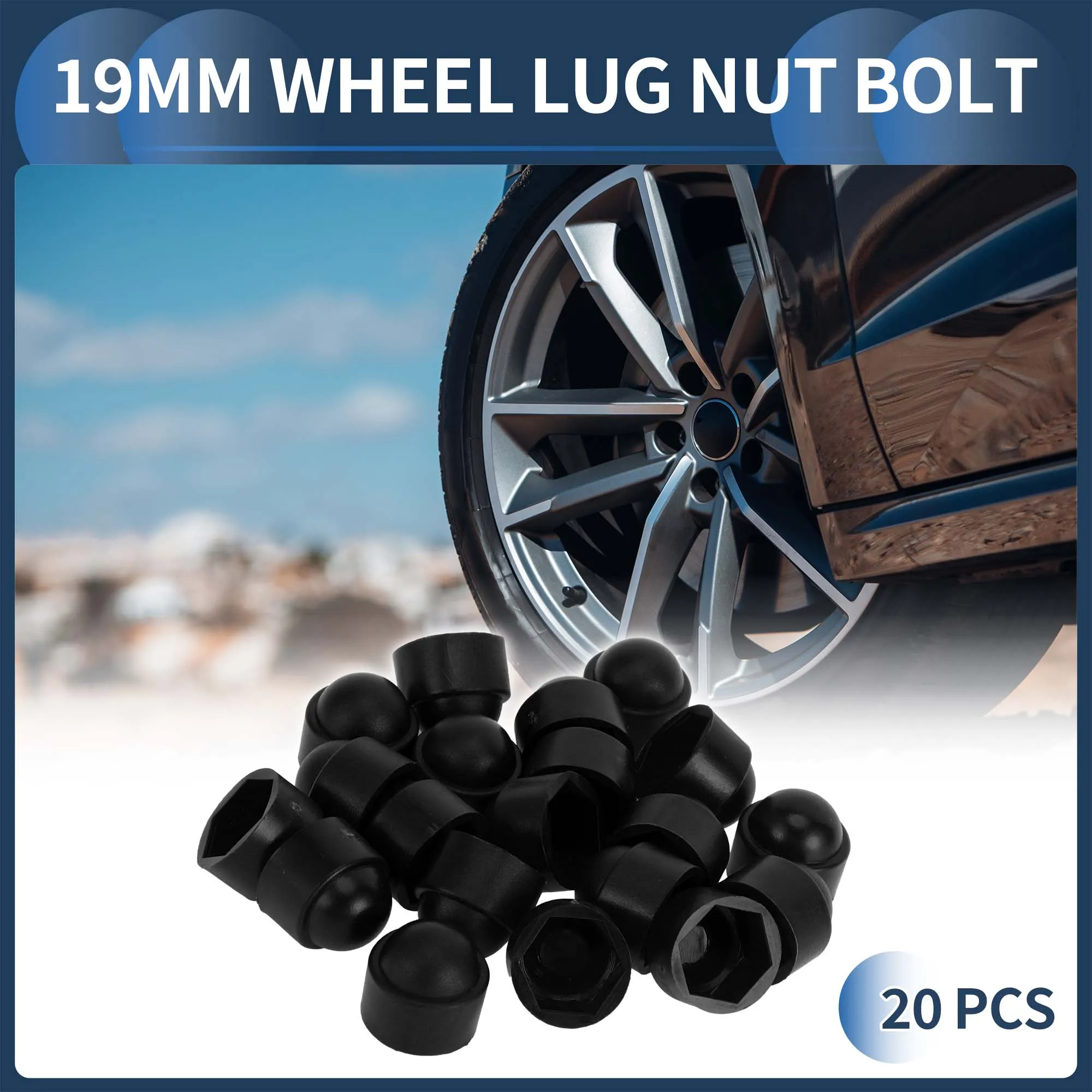 Wheel Nut Caps Screw Caps Wheel Nut Covers 20pcs 19mm Wheel Lug Nut Bolt Covers Anti-Theft Screw Cap Car Hub CarTire Screw Cap Exterior Decoration