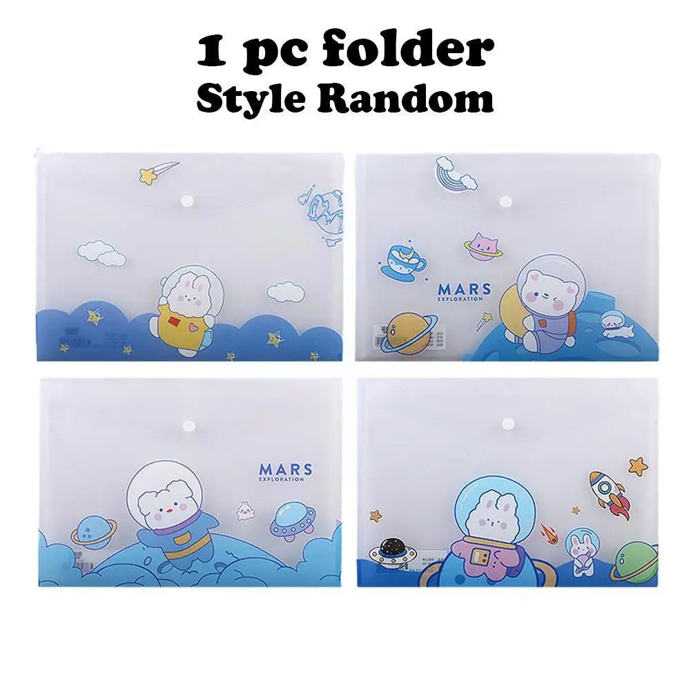 

A4 Click On The Folder Student Cute A4 Test Paper File Button Bag Supplies Folder Transparent Information Snap Office Bag S7Z6